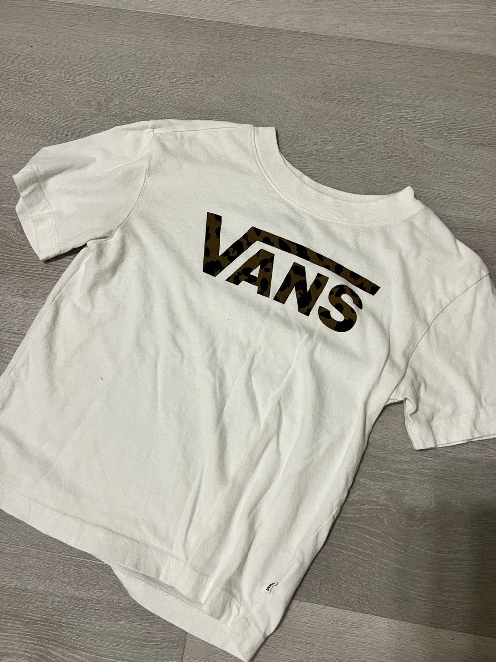 Vans Women’s Tee with Leopard Print Logo
